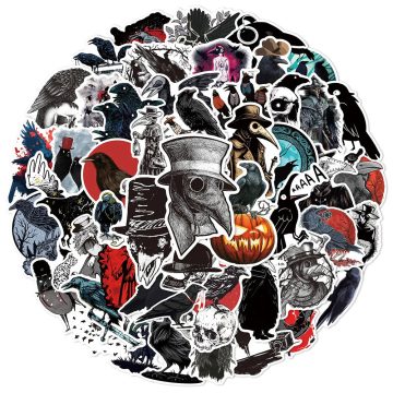Horror Crow Gothic Witch Sticker Pack