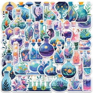 Magic Potion Bottle Flower Stickers for Laptop Car