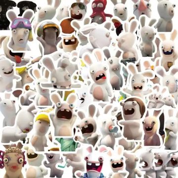 Cartoon Rabbit Stickers for Laptop, Phone, Scooter, Water Bottle, Suitcase, Stationery, Refrigerator