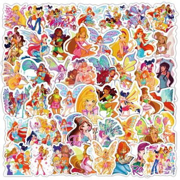 Winx Club Butterfly Stickers - Pretty Woman Cartoon Decals for Suitcase & Notebook