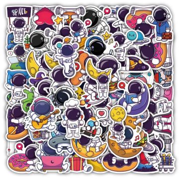 Cute Astronaut Cartoon Stickers Tablet Cup Gift