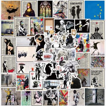 Banksy Art Graffiti Stickers for DIY Luggage, Laptop, Skateboard, Motorcycle, Bicycle