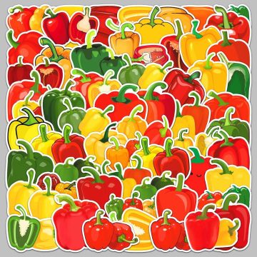 Cute Bell Pepper Graffiti Stickers for Helmet, Wall, DIY Decoration