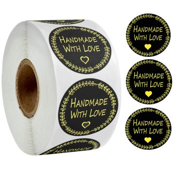 Handmade Natural Round Stickers for Cake and Gift Packaging
