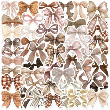Brown Bowknot Girl Stickers - Butterfly Knot Decals for Travel Luggage