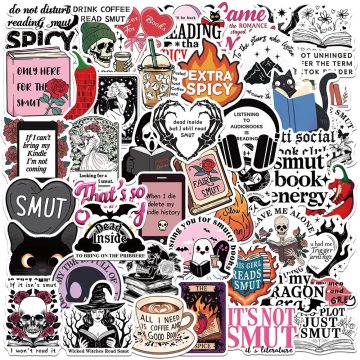 Smutty Romance Bookish Dragon Girl Stickers - Spice Reader Cartoon Decals for Kindle Diary