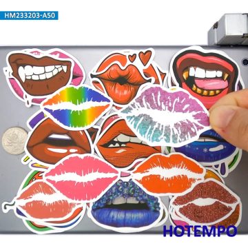 Colorful Hot Lips Graffiti Stickers for Vehicles and Luggage