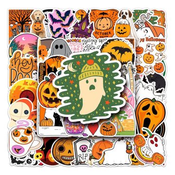 Halloween Cartoon Stickers - PVC Waterproof Notebook Motorcycle Decals