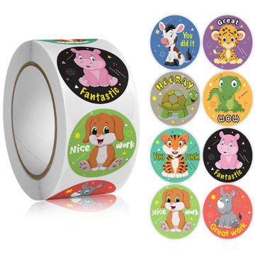 Cute Animal Reward Stickers for Kids Gift Decoration Teacher Encouragement