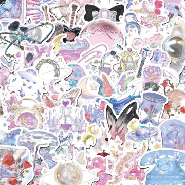 3D Cartoon Crystal Girl Stickers Cute Laptop & Suitcase Decals