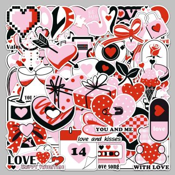 Cartoon Love Couple Graffiti Stickers for Helmet, Wall, DIY Decoration