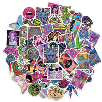 Gothic Psychedelic Art Stickers - Aesthetic Graffiti Decals for Car Bike Skateboard