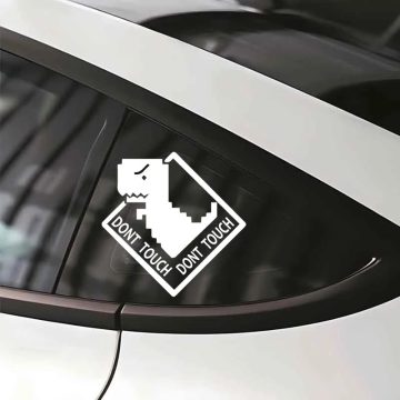 Don't Touch Dinosaur Sticker - Cute Pixel Decal Automotive Exterior