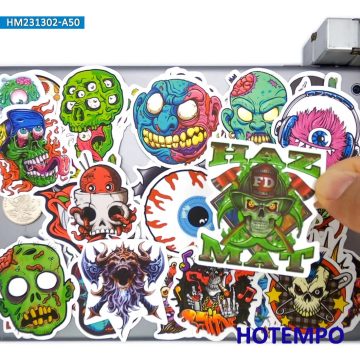 Zombie and Ghost Monster Stickers for Scrapbooks and Helmets