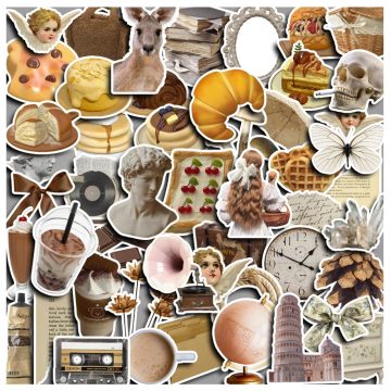 Vintage INS Style Cartoon Stickers - for Laptop Phone Suitcase Scrapbook Diary Fridge Decoration