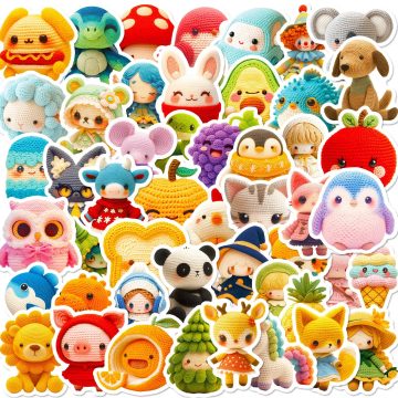 Cute Cartoon Doll Stickers for Helmet, Wall, DIY Decoration