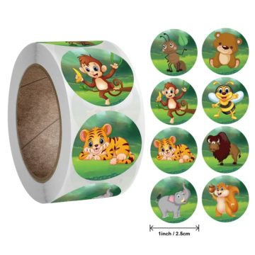 Zoo Animals Cartoon Stickers for Kids Classic Toys School Teacher Reward 8 Design Patterns