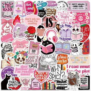 Cartoon Skull Spicy Reader Stickers for Laptop and Diary