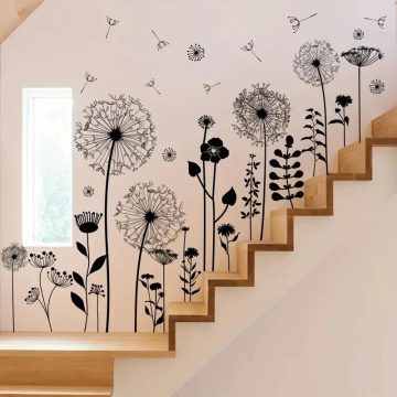 Minimalist Dandelion Wall Stickers for Bedroom and Living Room Decor