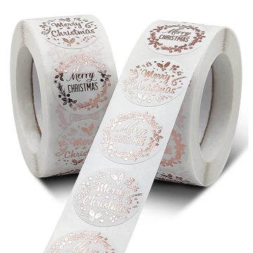 Rose Gold Self-Adhesive Christmas Stickers Wedding and Party Card Labels