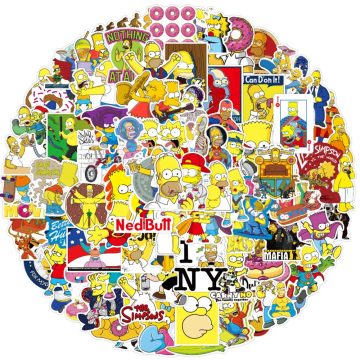 Funny Cartoon Simpsons Anime Stickers for Laptop, Suitcase, Phone, Car - Cool Waterproof