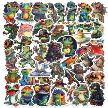 Psychedelic Frog Stickers - Cool Funny Waterproof Decals for Skateboard Motorcycle Car