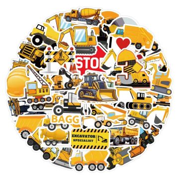 Construction Vehicle Excavator Decals Waterproof Kids