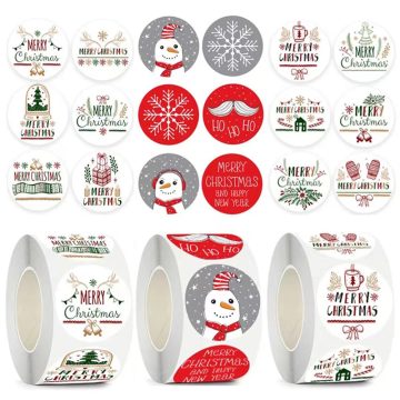 Santa & Tree Christmas Stickers for Gift Packaging, Labels, and Wedding Decorations