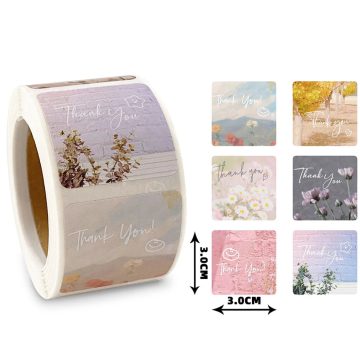 Floral Thank You Labels Baby Shower & Gift Wrap Seals