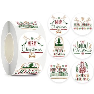 Christmas Gift Labels Thank You Stickers for Handmade Candy and Holiday Packaging