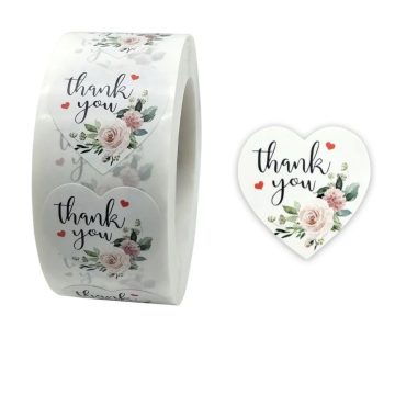 Floral Thank You Stickers for Gift Wrapping and Weddings
