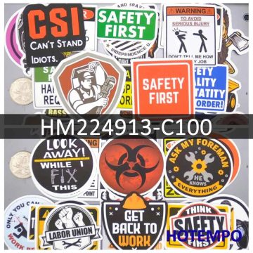 Funny Slogan Danger Stop Warning Stickers For Helmet Luggage Bike