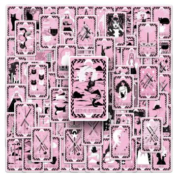 Dark Pink Witch Tarot Decals Divination Skateboard Laptop