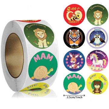 Cute Cartoon Animal Stickers Reward for Gift Wrapping Decor Envelope Sealing Labels Stationery