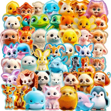 3D Animal PVC Stickers - Cute Aesthetic Stationery for Scrapbooking School Decor