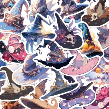 Cute Magic Witch Hat Stickers - Aesthetic DIY Decals for Fridge Suitcase