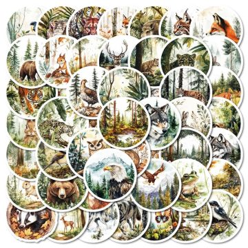 Kawaii Round Animal Sticky PVC Stickers - Aesthetic DIY for Scrapbooking, School