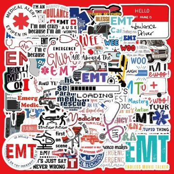 Cartoon Medical Graffiti Stickers for Helmet, Desktop, Wall, DIY