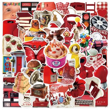 Cute Red Inspired Style Cartoon Stickers - Decoration for Phone Skateboard Notebook Fridge Suitcase Helmet
