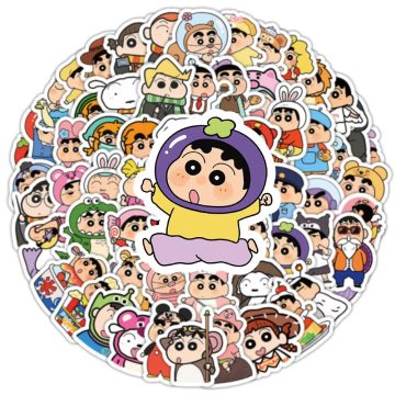 Cute Crayon Shin-chan Cartoon Stickers - Funny Anime Graffiti for Luggage, Laptop, Phone, Car
