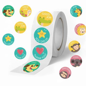 Cartoon Animals Stickers Kawaii Teacher Reward DIY PVC Laptop Decals Decoration Children Toy Gift
