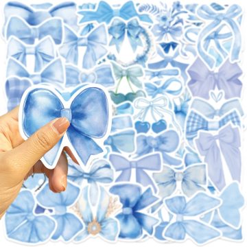 Coquette Blue Bowknot Decoration Stickers Diary Notebook Laptop Guitar