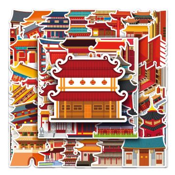 Architecture Cartoon Stickers Creative Vinyl Decals for Snowboard and Skateboard