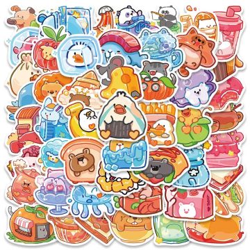 Cute Cartoon Animal Stickers for Laptop, Water Bottle, Guitar, Luggage, Waterproof Graffiti Stationery Vinyl Decals