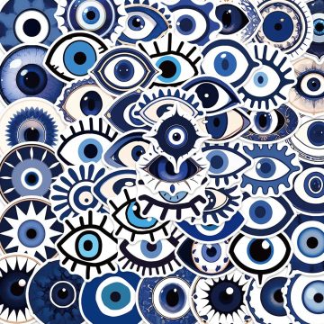 Turkish Evil Eye Stickers - Aesthetic DIY Decals for Scrapbook Helmet