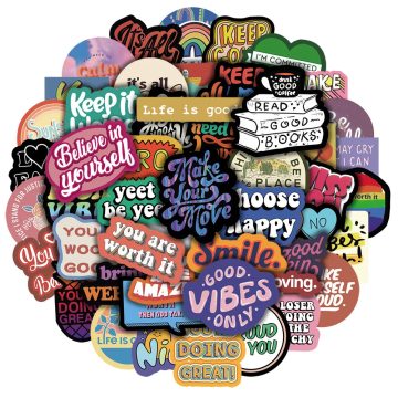 Motivational Quotes Stickers - Waterproof Graffiti for Motorcycle Luggage Skateboard