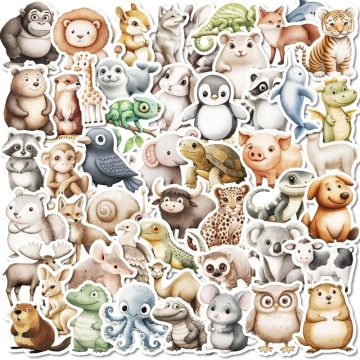 3D Simple Animal PVC Stickers - Aesthetic Stationery for Scrapbooking