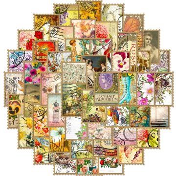 Vintage Butterfly Stamp Stickers - Waterproof Diary Decals