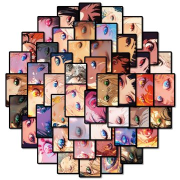 ACGN Cartoon Girl Eye Stickers - Anime Decals for Scrapbook, Tech & Skate