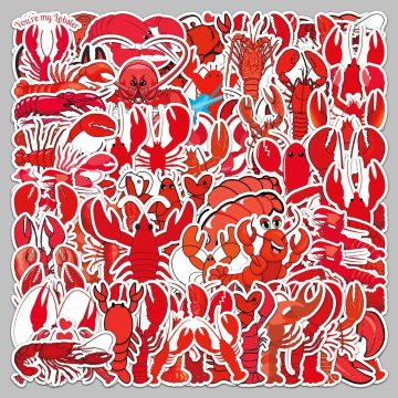 Cartoon Crayfish Stickers for Helmet, Desktop, Wall Decoration, DIY